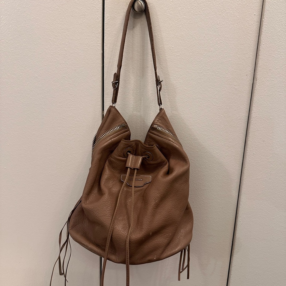 Balenciaga Brown Leather Bucket Bag